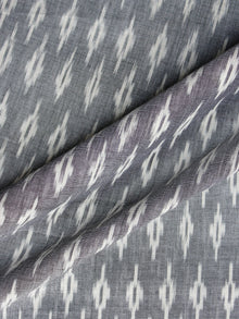 Grey White Hand Weaved Ikat Mercerised  Fabric Per Meter - F002F1435