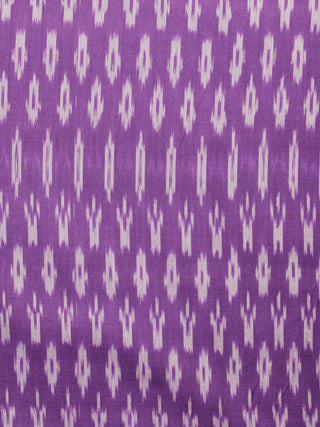 Purple Grey Pochampally Hand Weaved Ikat Mercerised  Fabric Per Meter - F002F1437