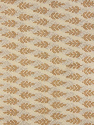 Ivory Gold Hand Block Printed Cotton Fabric Per Meter - F001F2026