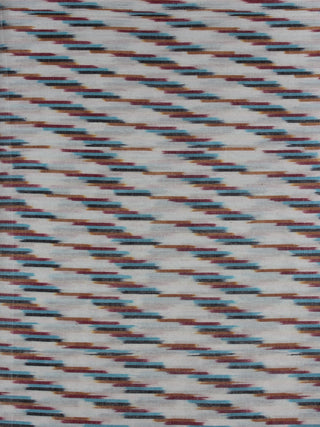 Ivory Multi Color Pochampally Hand Weaved Ikat Fabric Per Meter - F0916747
