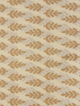Ivory Gold Hand Block Printed Cotton Fabric Per Meter - F001F2026