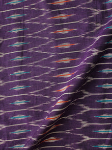 Purple Grey Orange Pochampally Hand Weaved Ikat Mercerised Cotton Fabric Per Meter - F002F1980
