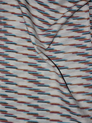 Ivory Multi Color Pochampally Hand Weaved Ikat Fabric Per Meter - F0916747