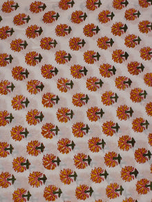 White Multi Color Hand Block Printed Cotton Cambric Fabric Per Meter - F0916136