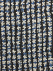 Indigo Black Ivory Hand Block Printed Cotton Fabric Per Meter - F001F1082