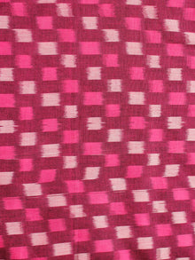 Fuscia Pink Ivory Magenta Pochampally Hand Weaved Ikat Mercerised Cotton Fabric Per Meter - F002F1981
