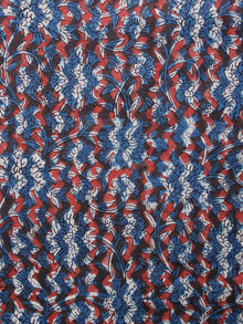 Indigo Black Red Ivory Hand Block Printed Cotton Fabric Per Meter - F001F1366