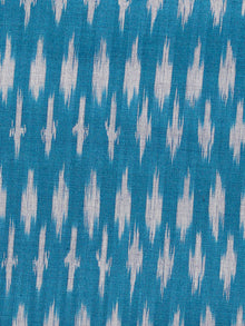 Teal Blue Grey Hand Weaved Ikat Mercerised Fabric Per Meter - F002F1438