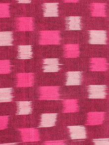 Fuscia Pink Ivory Magenta Pochampally Hand Weaved Ikat Mercerised Cotton Fabric Per Meter - F002F1981