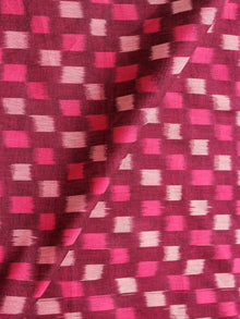 Fuscia Pink Ivory Magenta Pochampally Hand Weaved Ikat Mercerised Cotton Fabric Per Meter - F002F1981