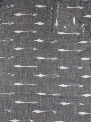 Grey Ivory Pochampally Hand Weaved Ikat Fabric Per Meter - F0916748