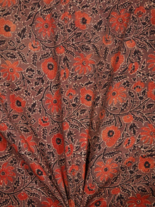 Brown Red Black Beige Ajrakh Hand Block Printed Cotton Fabric Per Meter - F003F1769