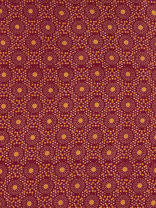 Maroon Orange Block Printed Cotton Fabric Per Meter - F0916707