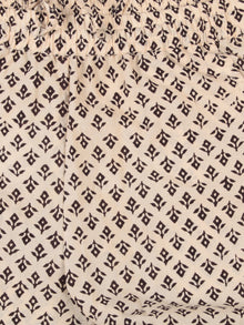 OffWhite Black Hand Block Printed Cotton Fabric Per Meter - F001F2473