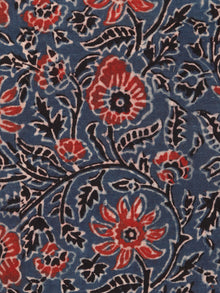 Indigo Red Black Beige Ajrakh Hand Block Printed Cotton Fabric Per Meter - F003F1770