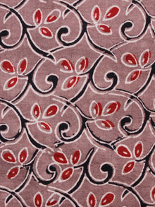 Light Brown Red Black Ajrakh Hand Block Printed Cotton Fabric Per Meter - F003F1612