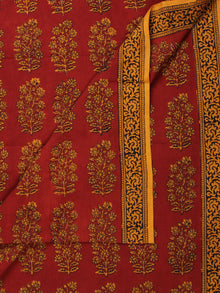 Rust Mustard Bagh Printed Cotton Fabric Per Meter - F005F2089