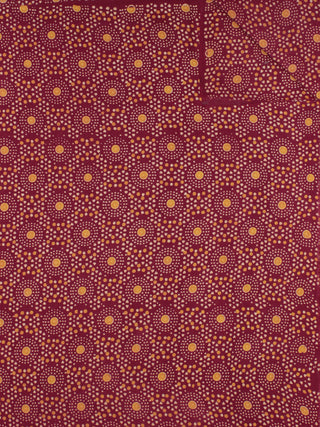 Maroon Orange Block Printed Cotton Fabric Per Meter - F0916707