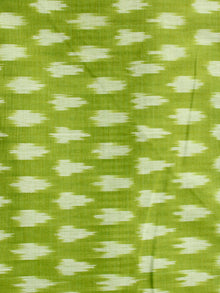 Lemon Green Ivory Pochampally Hand Weaved Ikat Mercerised Cotton Fabric Per Meter - F002F1982