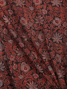 Black Rust Blue Biege Ajrakh Hand Block Printed Cotton Fabric Per Meter - F003F1771