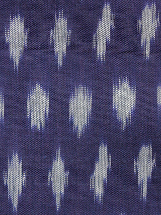 Indigo Grey Pochampally Hand Weaved Ikat Mercerised  Fabric Per Meter - F002F1439