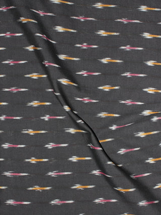 Black Ivory Multi Color Pochampally Hand Weaved Ikat Fabric Per Meter - F0916750