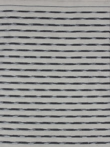 Ivory Black Pochampally Hand Weaved Ikat Fabric Per Meter - F0916751