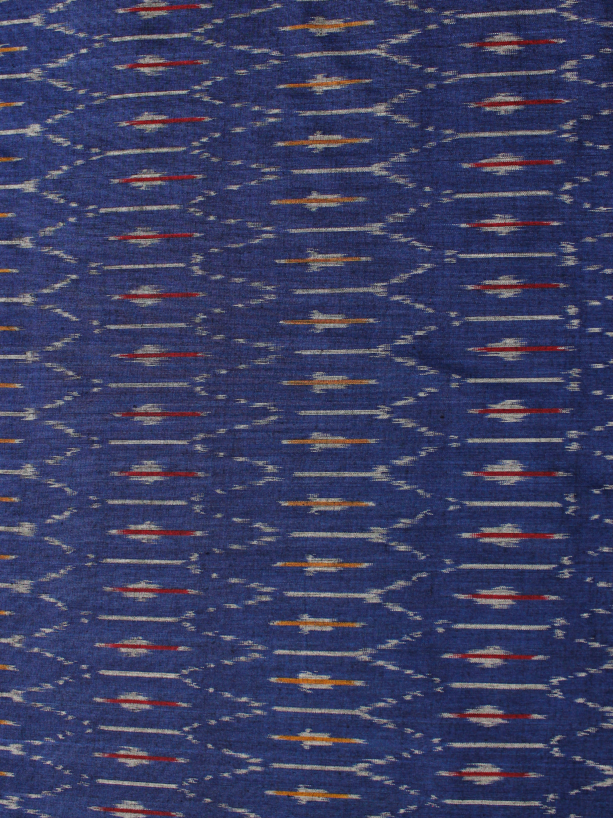 Navy Blue Grey Red Magenta Pochampally Hand Weaved Ikat Mercerised Cotton Fabric Per Meter - F002F1983