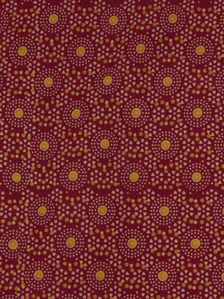 Maroon Mustard Block Printed Cotton Fabric Per Meter - F0916709