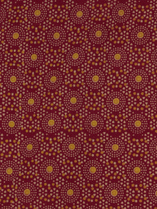 Maroon Mustard Block Printed Cotton Fabric Per Meter - F0916709
