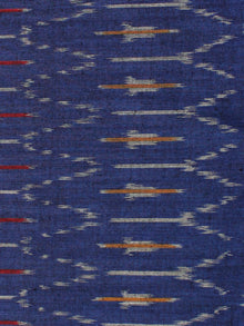 Navy Blue Grey Red Magenta Pochampally Hand Weaved Ikat Mercerised Cotton Fabric Per Meter - F002F1983
