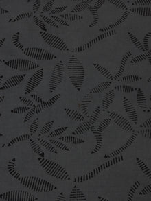 Grey Black Hand Block Printed Cotton Cambric Fabric Per Meter - F0916129