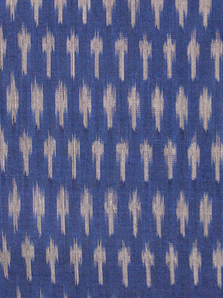 Indigo Grey Pochampally Hand Weaved Ikat Mercerised Fabric Per Meter - F002F1440