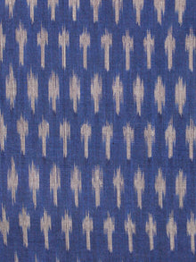 Indigo Grey Pochampally Hand Weaved Ikat Mercerised Fabric Per Meter - F002F1440
