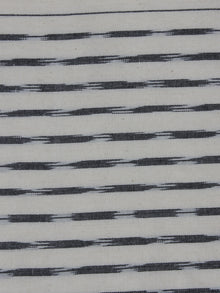 Ivory Black Pochampally Hand Weaved Ikat Fabric Per Meter - F0916751