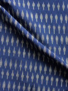 Indigo Grey Pochampally Hand Weaved Ikat Mercerised Fabric Per Meter - F002F1440