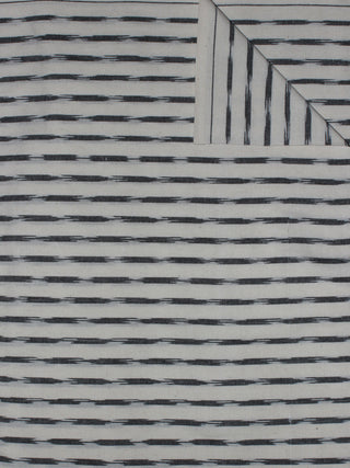 Ivory Black Pochampally Hand Weaved Ikat Fabric Per Meter - F0916751
