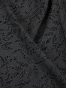 Grey Black Hand Block Printed Cotton Cambric Fabric Per Meter - F0916129