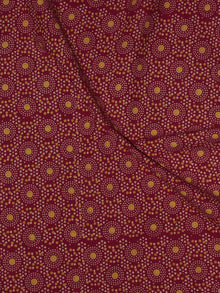 Maroon Mustard Block Printed Cotton Fabric Per Meter - F0916709
