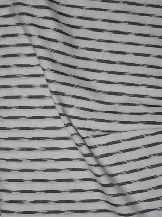 Ivory Black Pochampally Hand Weaved Ikat Fabric Per Meter - F0916751