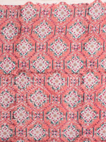 Coral Green Hand Block Printed Cotton Fabric Per Meter - F001F2269