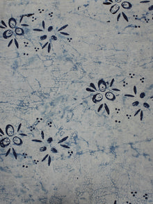Indigo Hand Block Printed Cotton Cambric Fabric Per Meter - F0916114