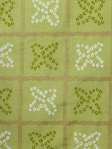 Green White Block Printed Cotton Fabric Per Meter - F001F2206