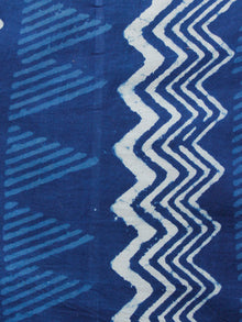Indigo White Hand Block Printed Cotton Fabric Per Meter - F001F1557