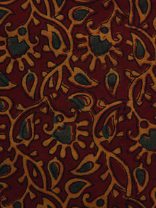 Red Beige Green Ajrakh Hand Block Printed Cotton Blouse Fabric - BPA004