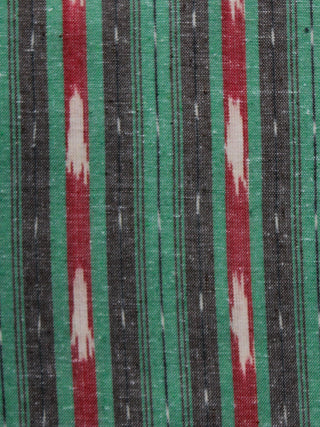 Green Maroon Black Ivory Pochampally Hand Woven Ikat Fabric Per Meter - F002F924