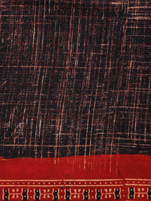 Brown Beige Red Black Ajrakh Printed Cotton Fabric Per Meter - F003F1507