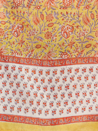 Hand Block Printed Cotton Fabric Per Meter - F001F2723