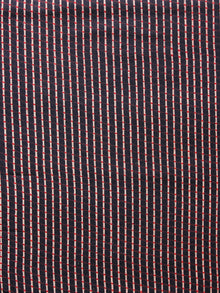 Black Red Ivory Ajrakh Hand Block Printed Cotton Fabric Per Meter - F003F1543