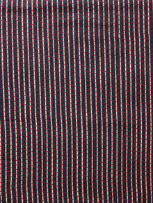 Black Red Ivory Ajrakh Hand Block Printed Cotton Fabric Per Meter - F003F1543